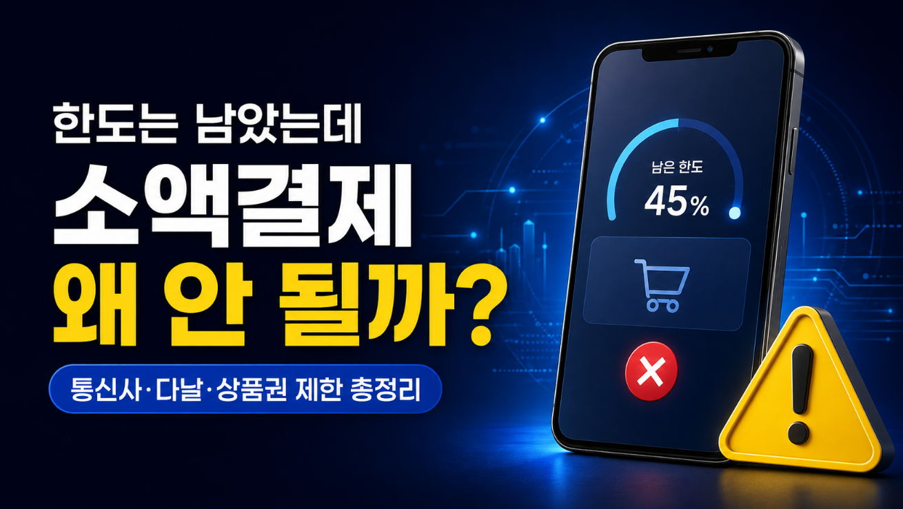 소액결제 한도남았는데 안되는이유